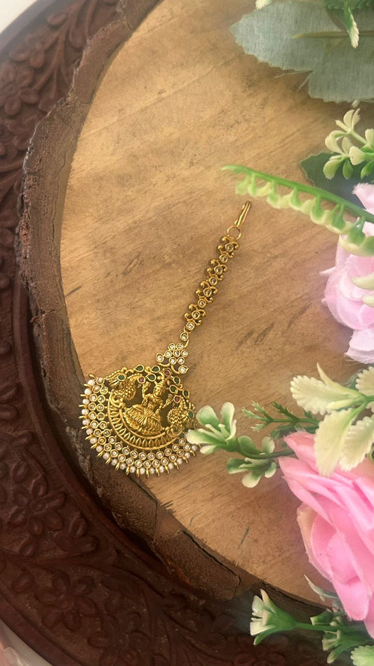 LAXMI FLOWER GREENSTONE HAIR PAPATI