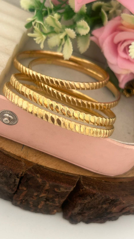 Traditional Panchaloha Unpolished Bangles Set – Classic South Indian Temple Jewellery