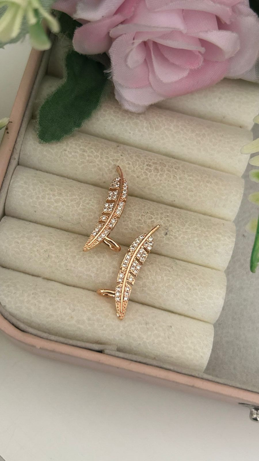 Stylish Nature Inspired CZ Ear Climbers
