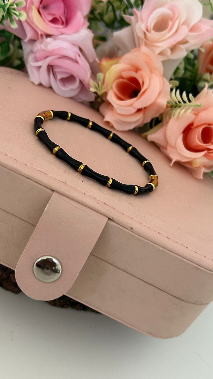Premium Black Bamboo Bead Bracelet – Stylish Black Nazar Bracelet for Daily Wear