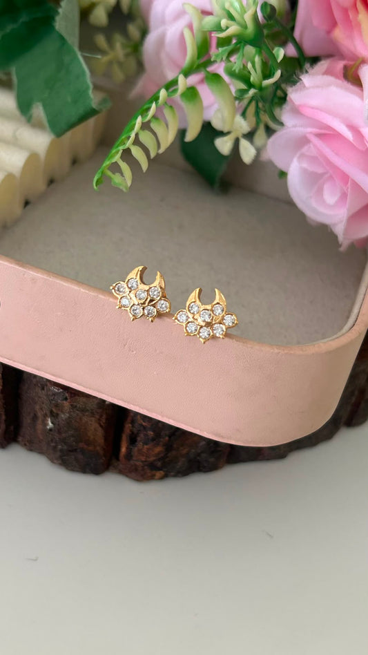 Panchaloham Crescent Design Stud Earrings