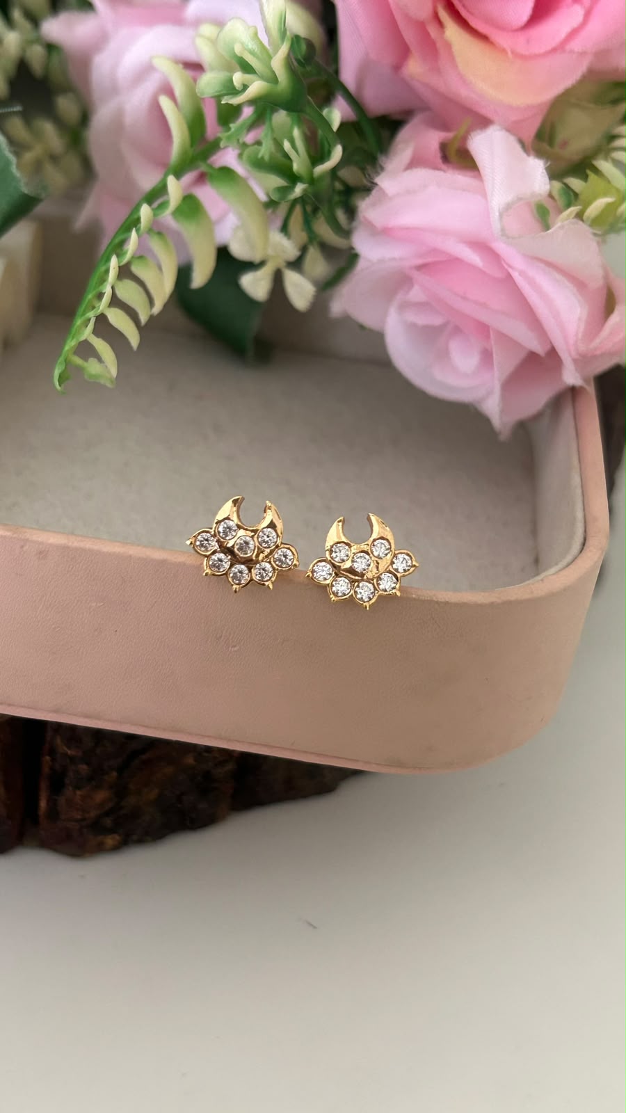 Panchaloham Crescent Design Stud Earrings