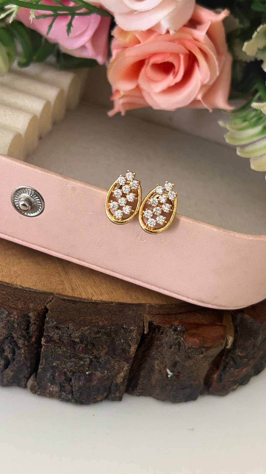 Polished Panchaloham Oval Stud Earrings with polish