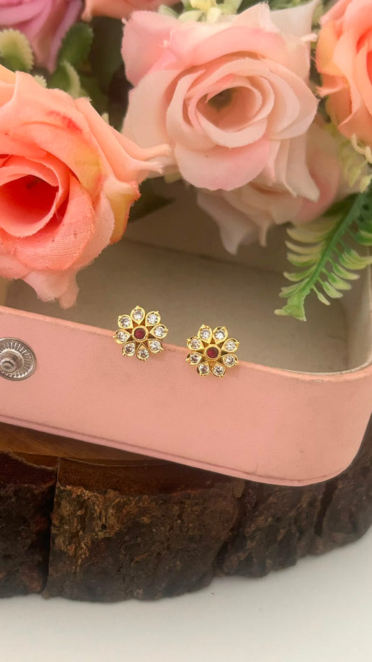 Panchaloham Polished Eight-Petal Studs