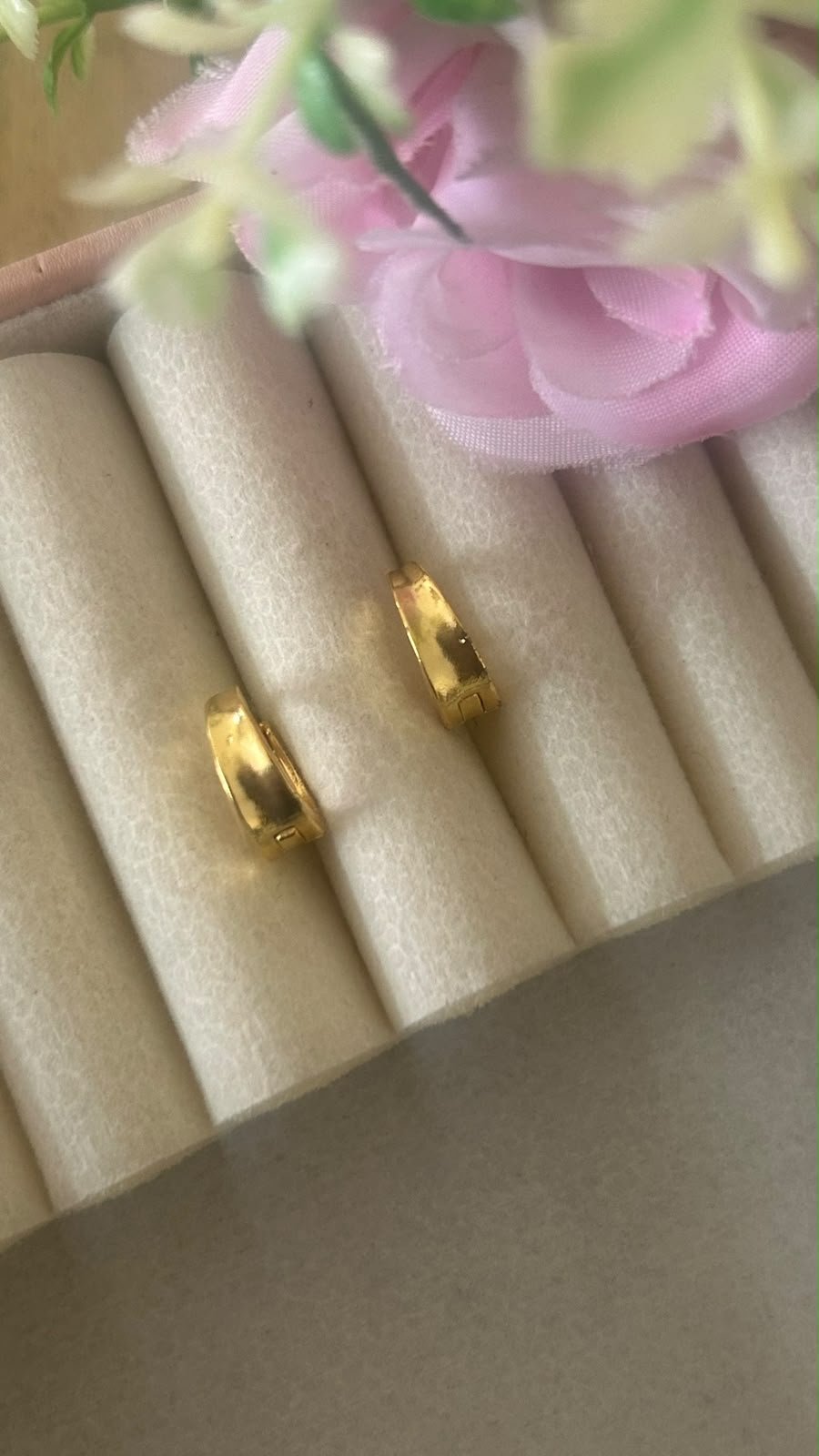 Micro Gold Plated Plain Huggie Bali Earrings for Women