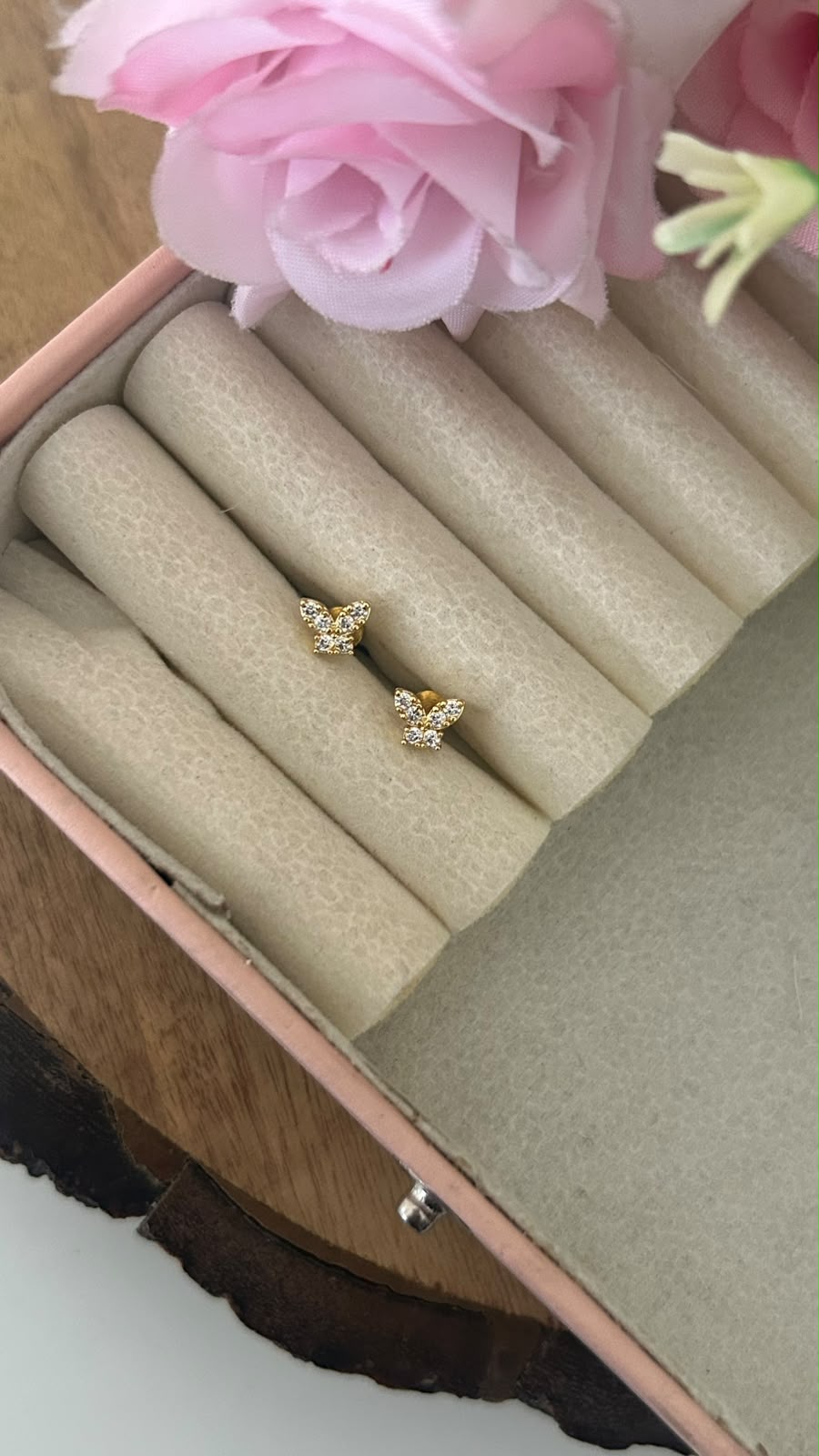 Mini Butterfly Stone Screwback Earrings for Women & Kids