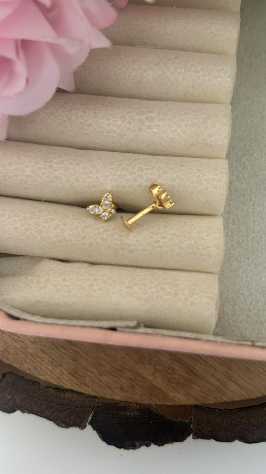 Mini Butterfly Stone Screwback Earrings for Women & Kids