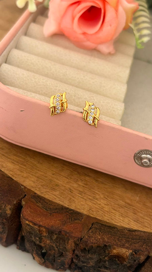 Panchaloham Leaf Stud Earrings for Women | Gold Finish Traditional Jewelry
