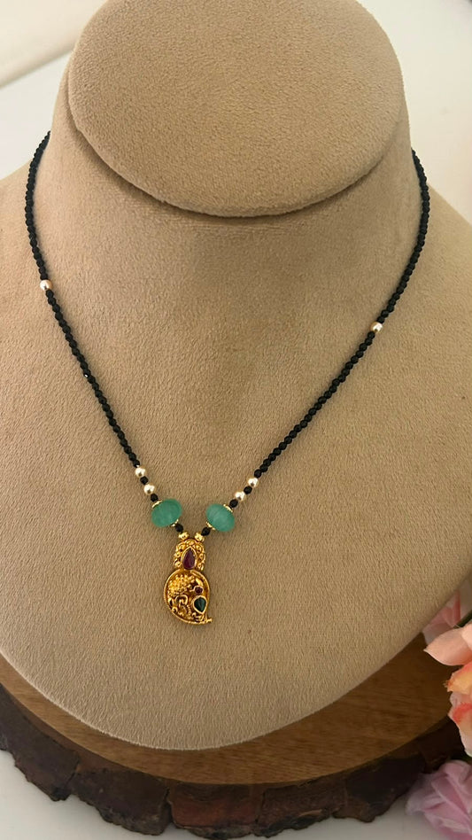 Traditional Temple Jewellery Mangalsutra with Mango Pendant | 15 Inch