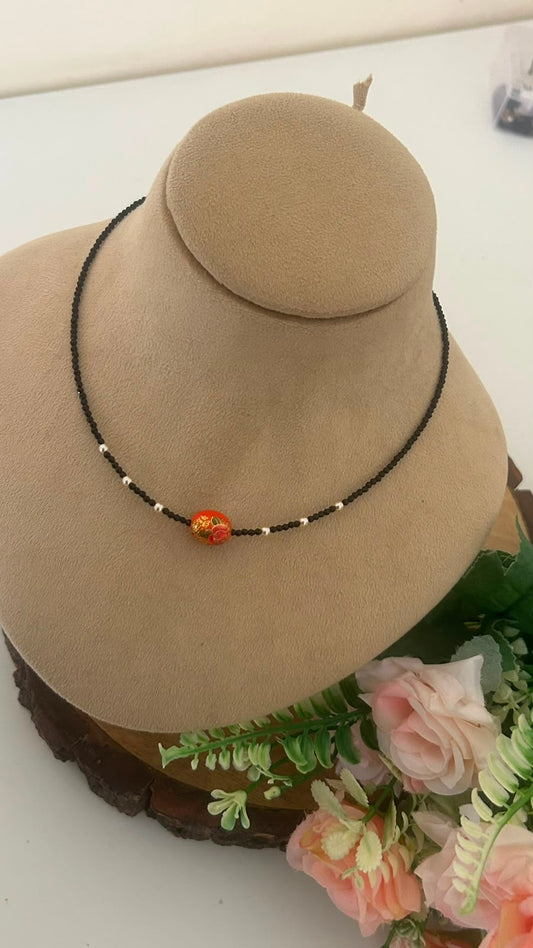 Modern Black Beads Mangalsutra on Invisible Chain – 15–16 Inch Length
