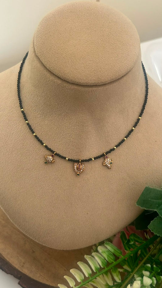 Black Beads Tirunamam Design Mangalsutra | 14–15 Inches