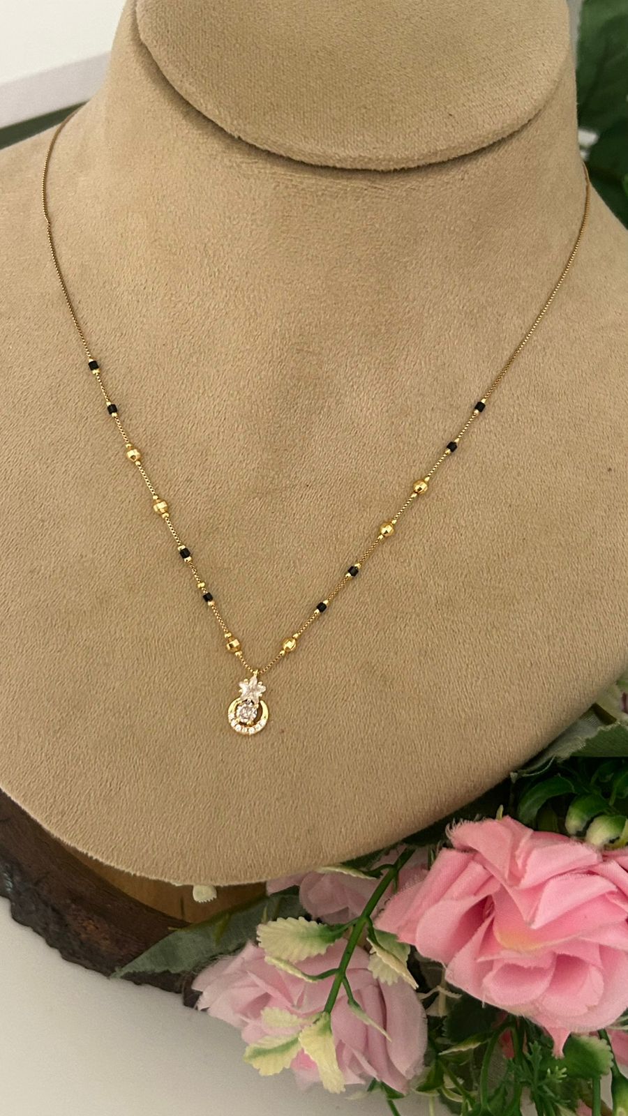 Trendy Black Beads Mangalsutra Necklace for Women