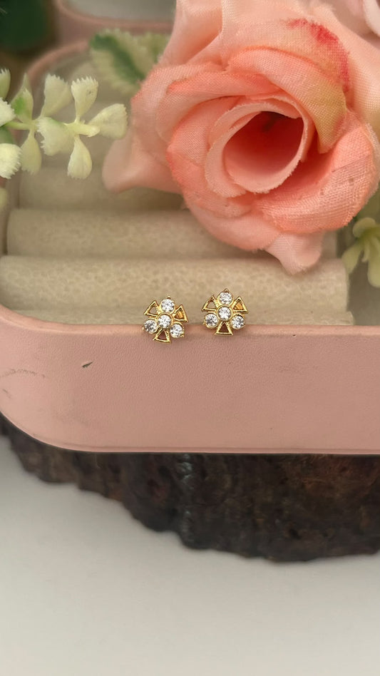 Premium Gold Plated Panchaloham CZ Stone Small Tops / Studs
