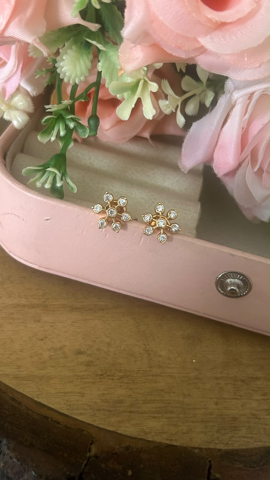 Panchaloham Polished Twinkle Star CZ Earrings