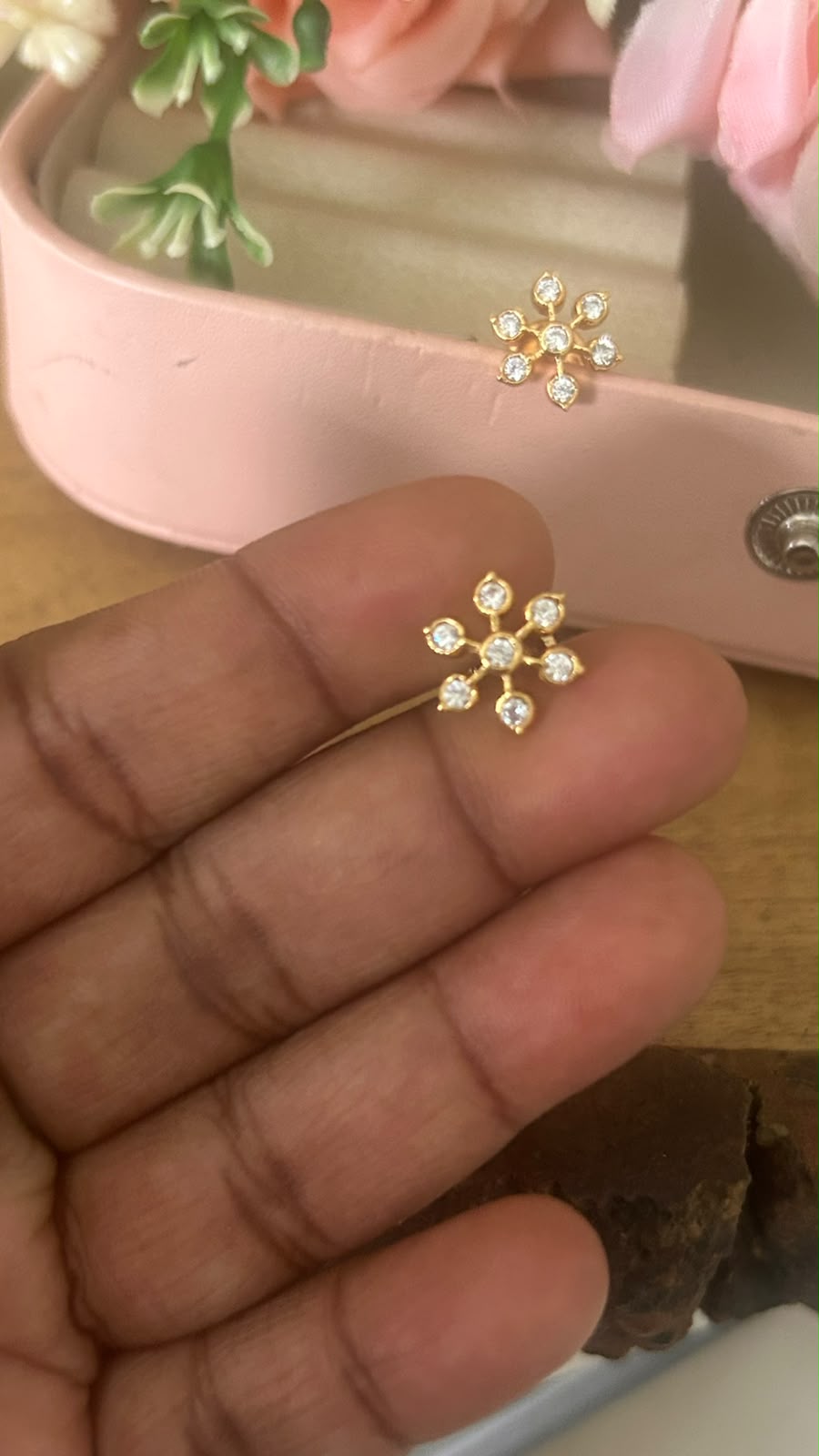 Panchaloham Polished Twinkle Star CZ Earrings