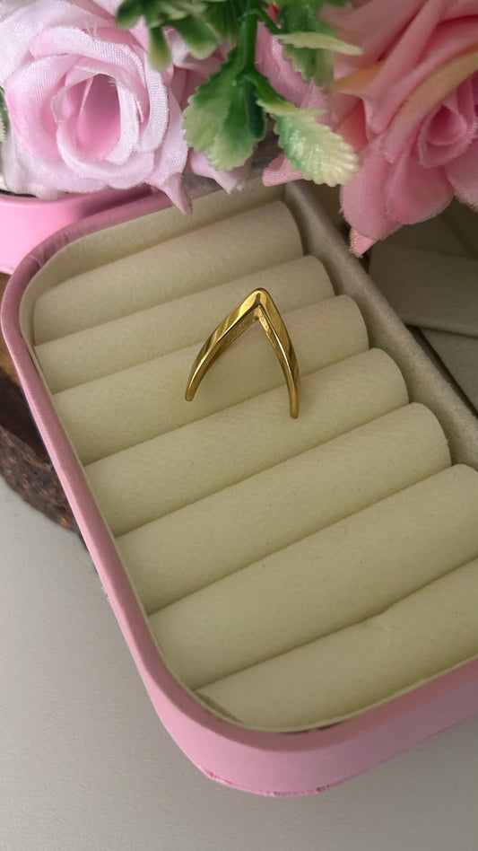 Anti-Tarnish V-Shaped Minimalist Ring for Women | Elegant Geometric Open Ring