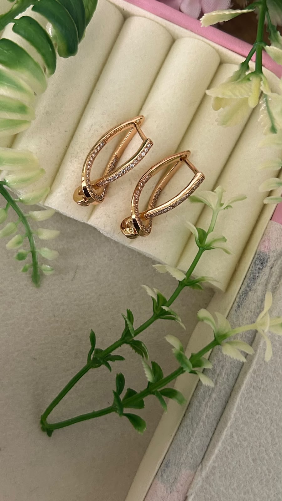 CZ Stone Double Layer Teardrop Bali Hoop Earrings for Women