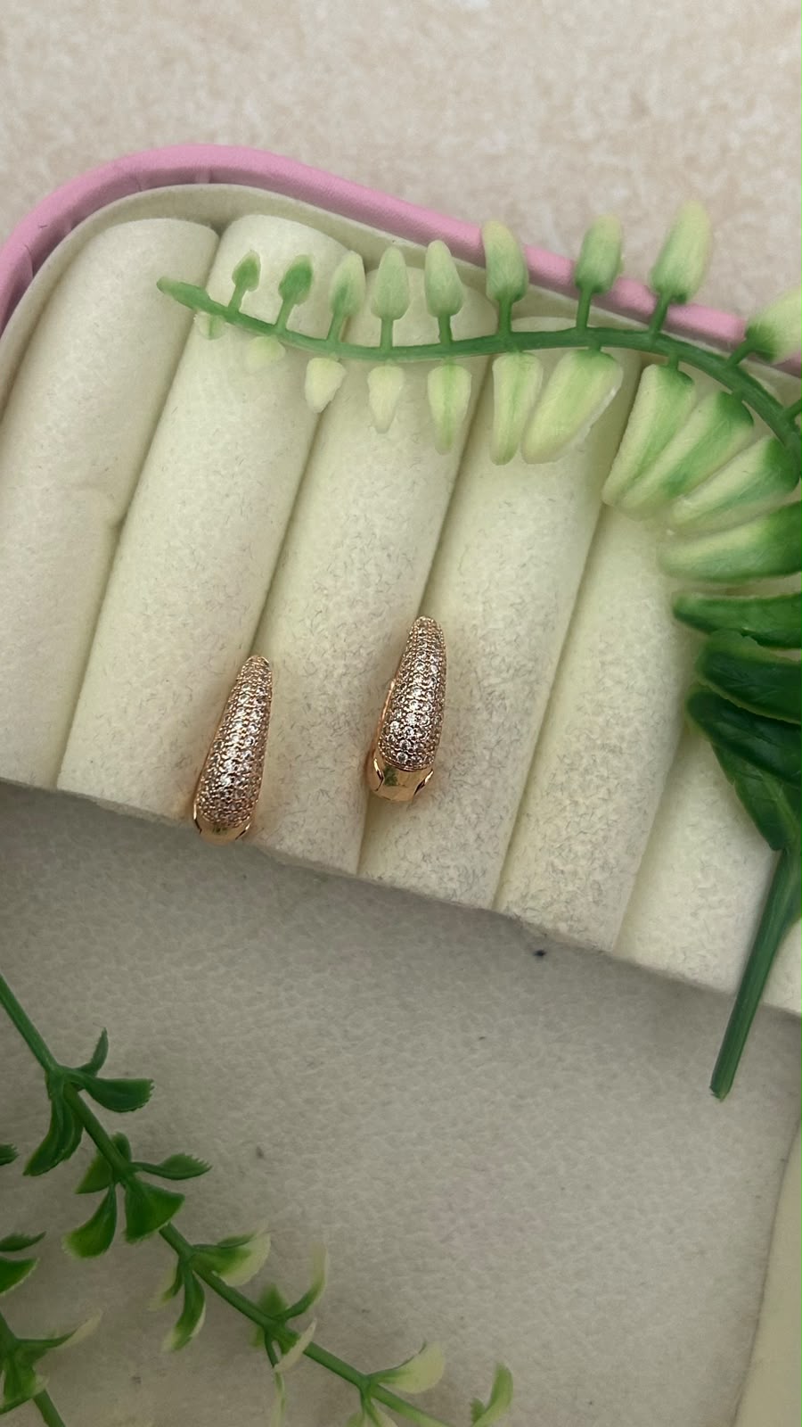 Elegant Rose Gold Finish Micro CZ Stone Studded Tapered Bali Hoop Earrings for Women – Trendy Daily Wear