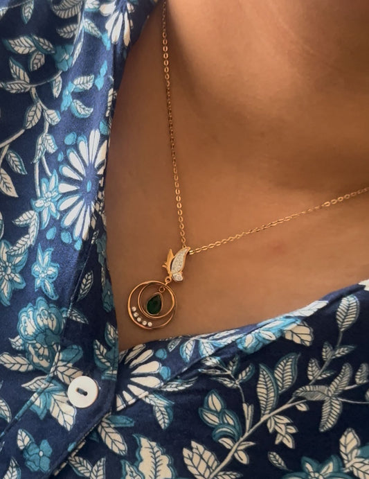 Chain with butterfly locket