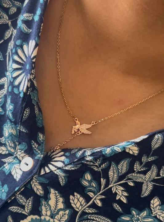 CZ angel locket chain