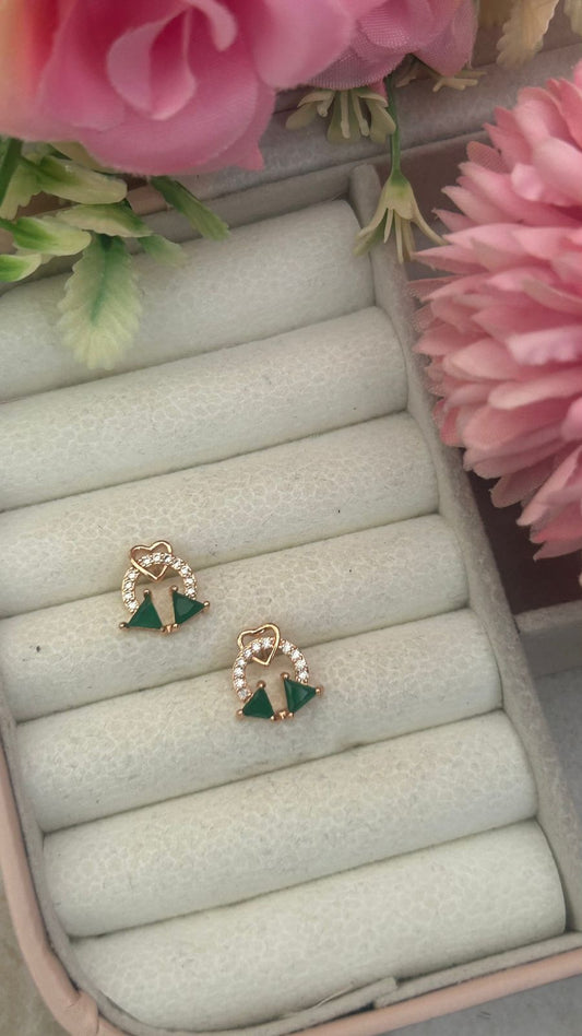 Elegant Swan Pair Earrings – Heart Circle Design with Color Variants