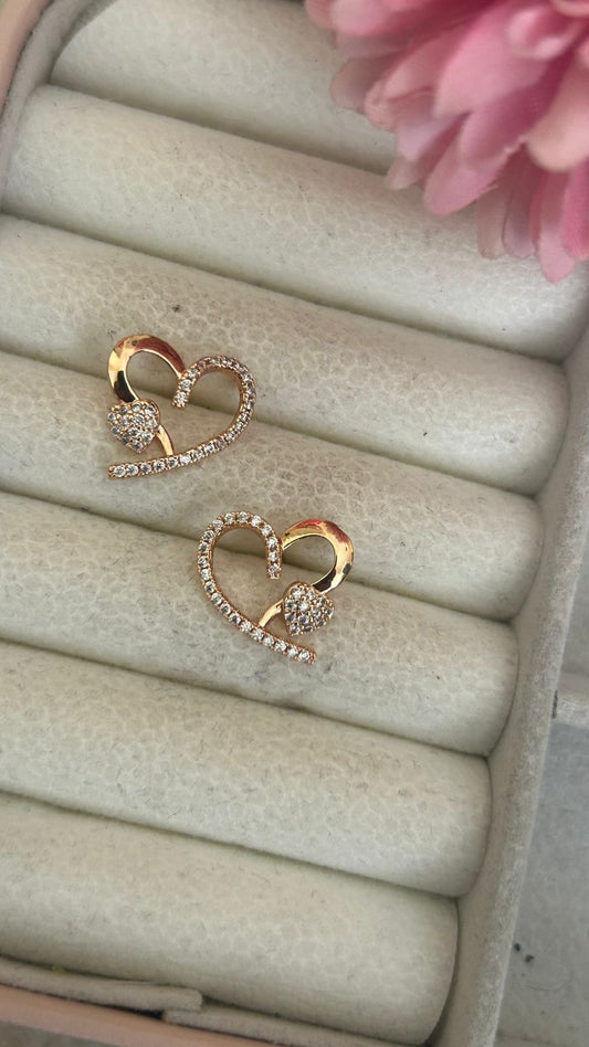 Sparkling Embrace Heart Studs – Dual Crystal Love Design