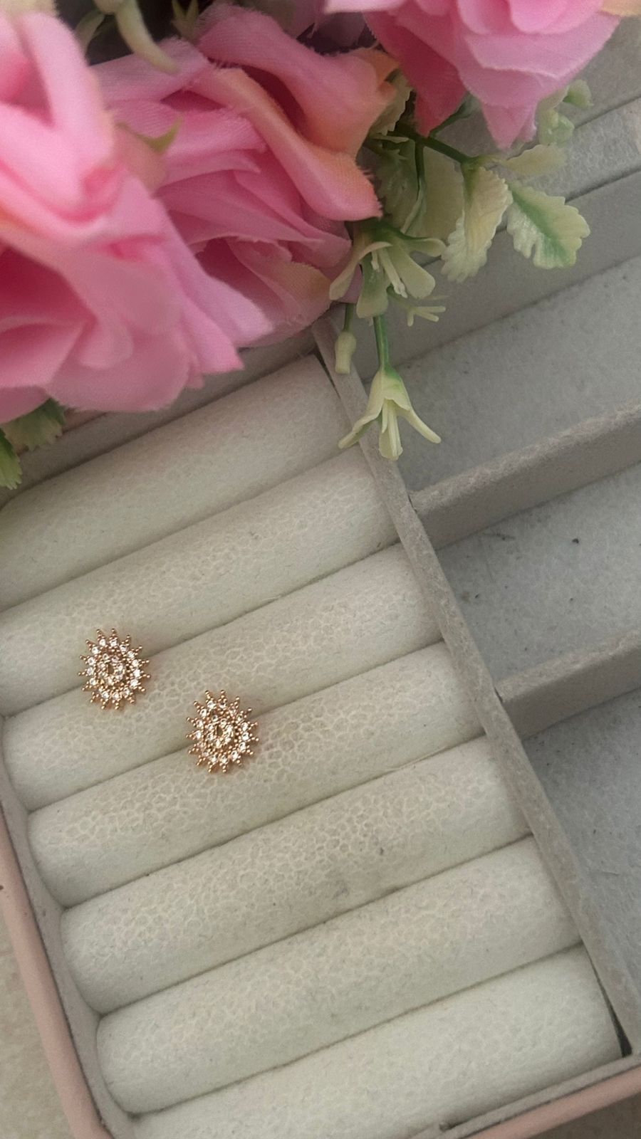 Radiant Bloom Stud Earrings – Dainty Sparkle for Everyday Elegance