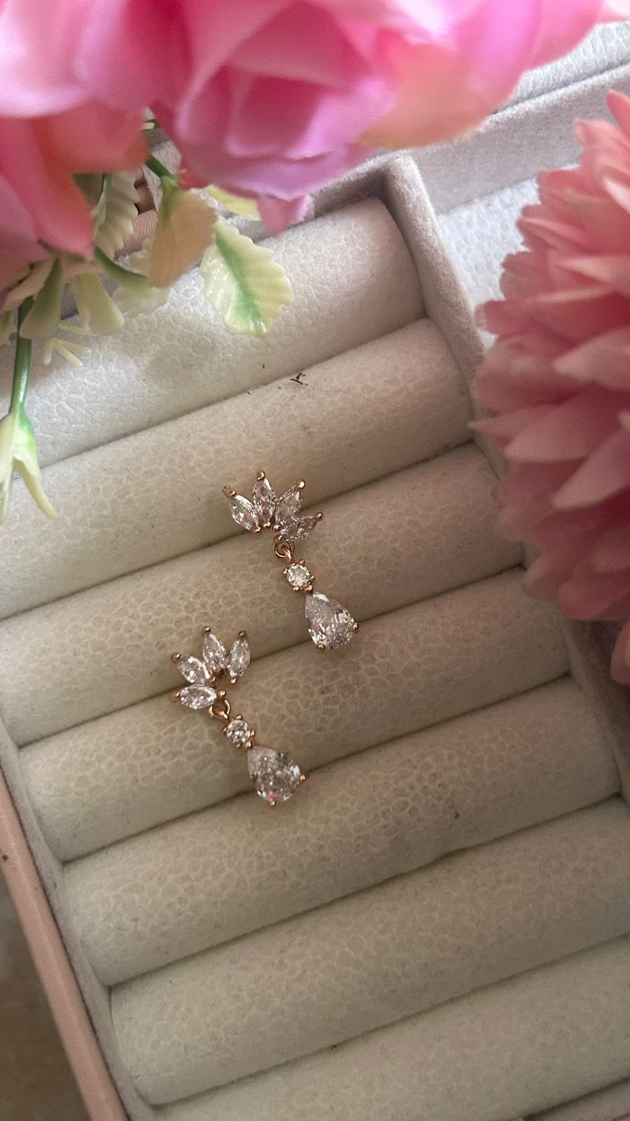 Marquise CZ Cluster Drop Earrings