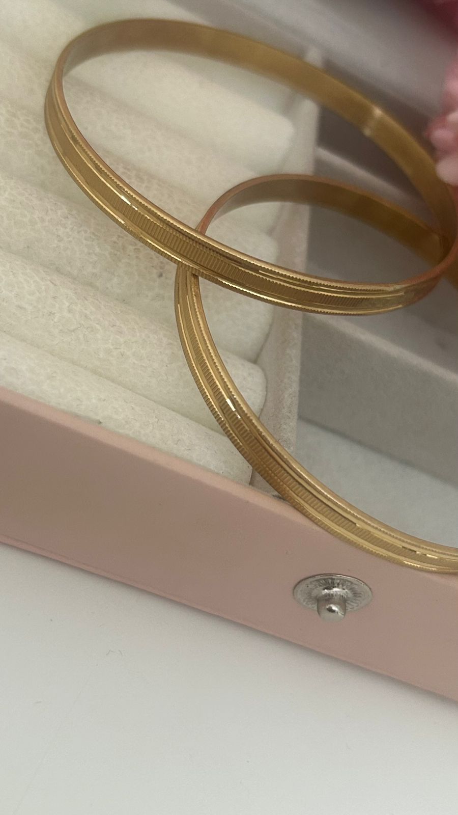 Handcrafted Panchaloham Bangles – Rustic Finish with Fine Lined Detailing