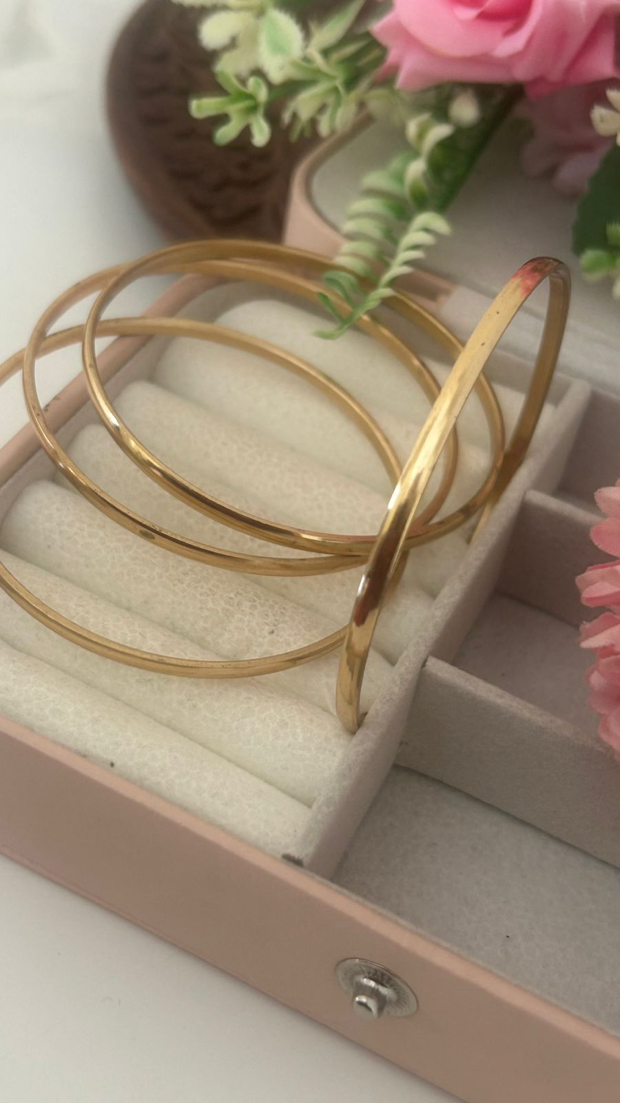 Classic Plain Panchaloham Bangles – Unpolished Traditional Finish