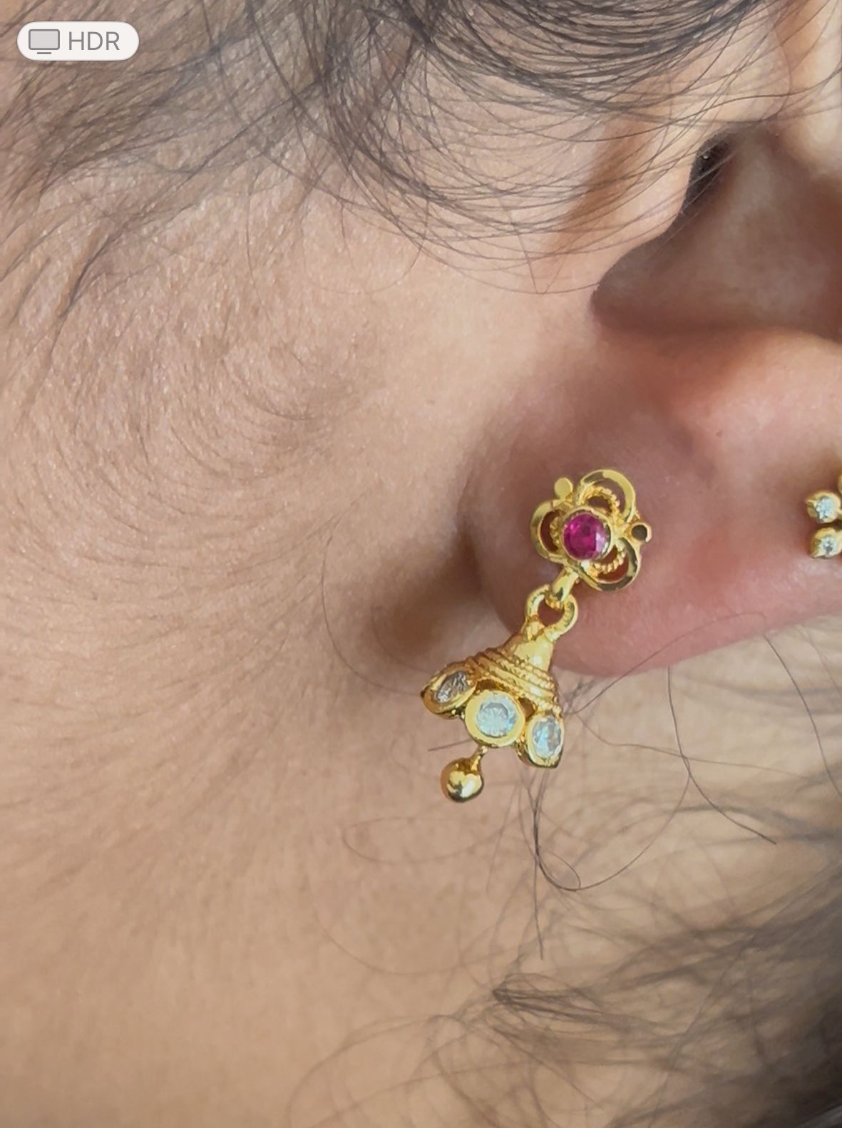 Traditional Panchaloham Jhumka Earrings with Ruby and CZ Stones – Festive & Ethnic Wear Jewelry with polish