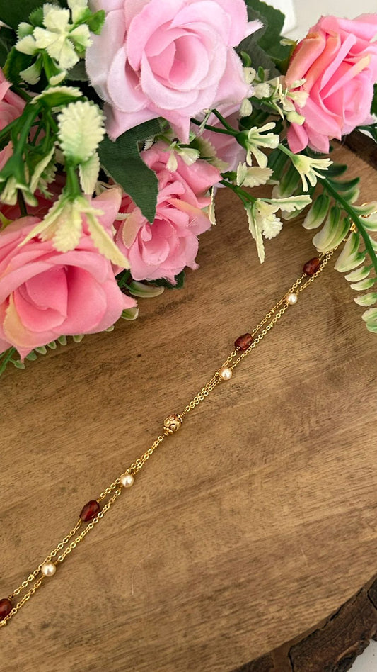 Handmade CZ Beads Bracelet | Minimal Gold Finish Bracelet for Women