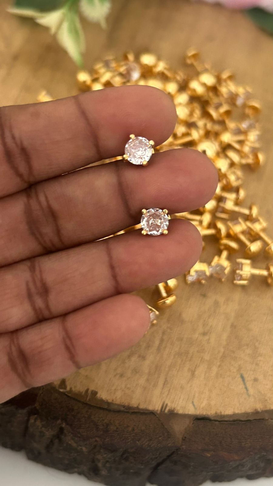 Panchaloha Stone Stud Earrings with Detachable Swarovski Pearl Drops