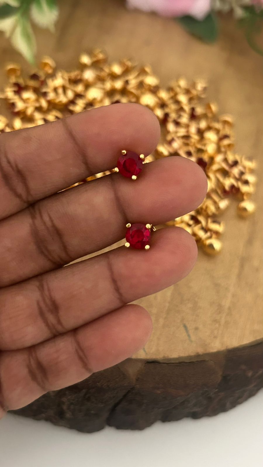 Panchaloha Stone Stud Earrings with Detachable Swarovski Pearl Drops