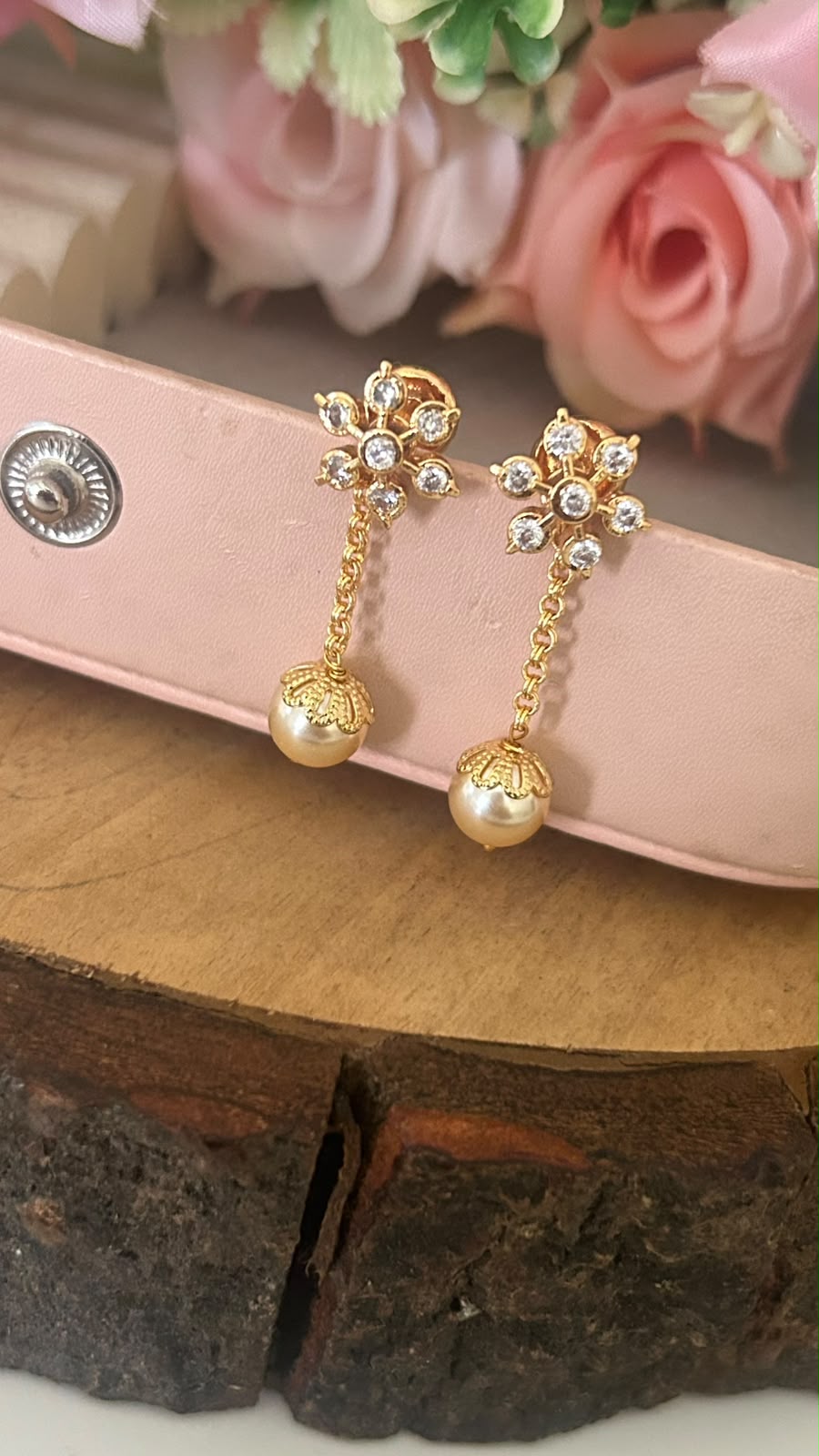 Panchaloham flower earrings