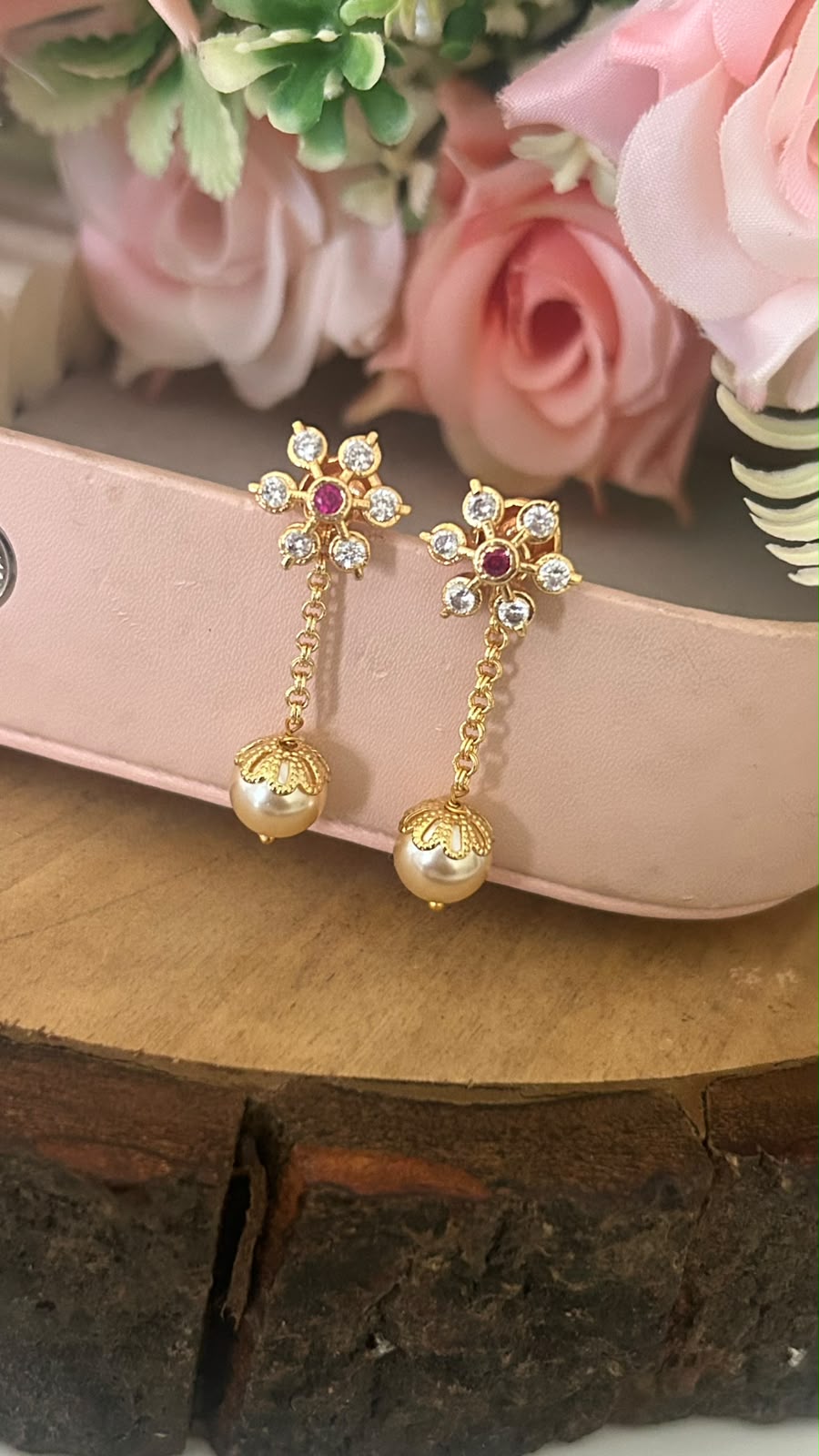 Panchaloham flower earrings