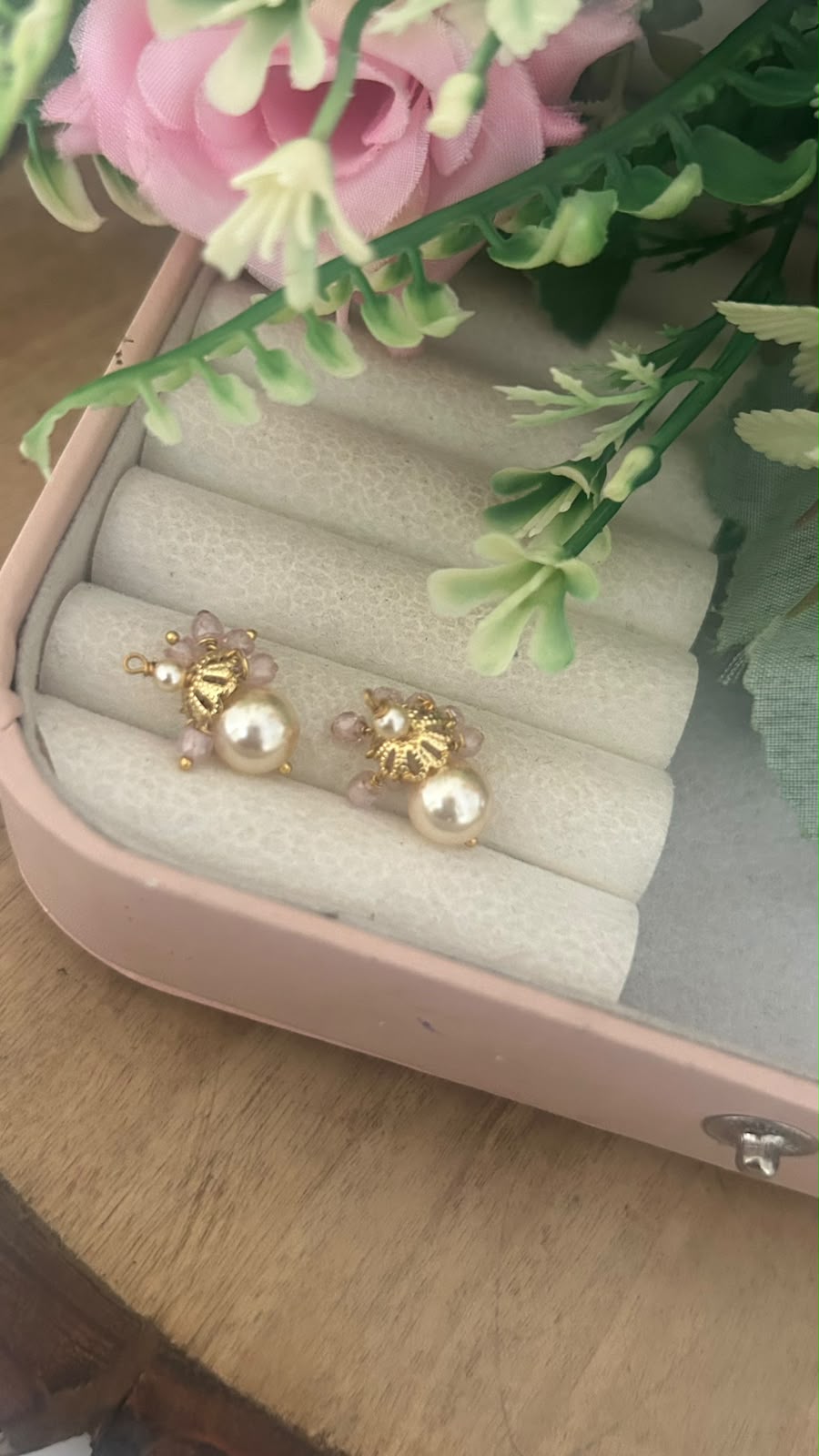 Polki Stud Earrings with Detachable Kundan Pearl Hanging | 2-in-1 Traditional Earrings
