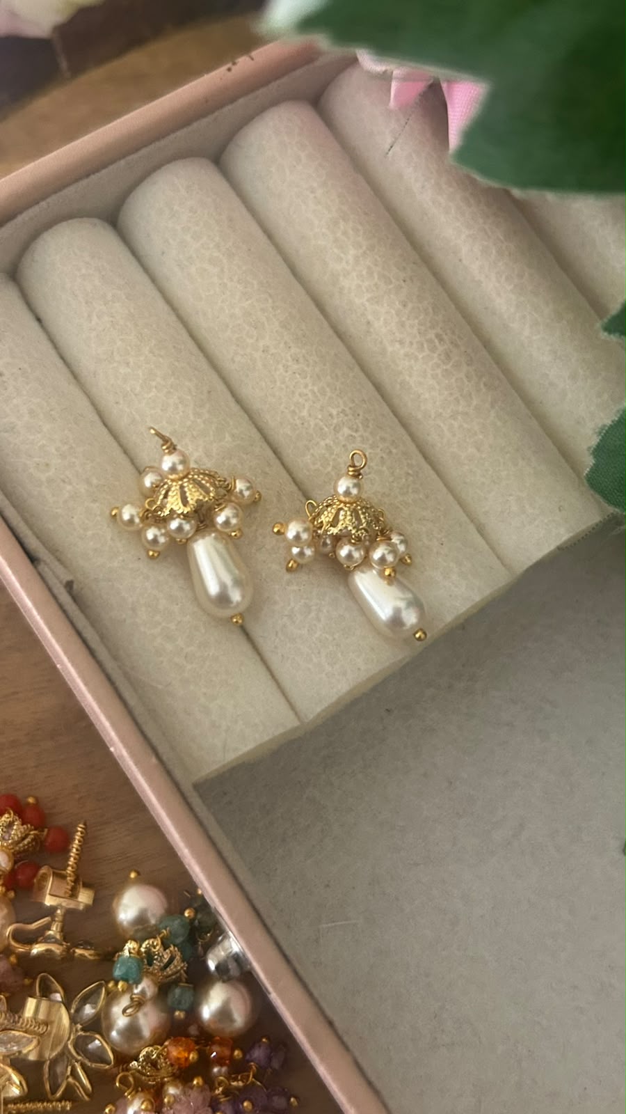 Polki Stud Earrings with Detachable Kundan Pearl Hanging | 2-in-1 Traditional Earrings