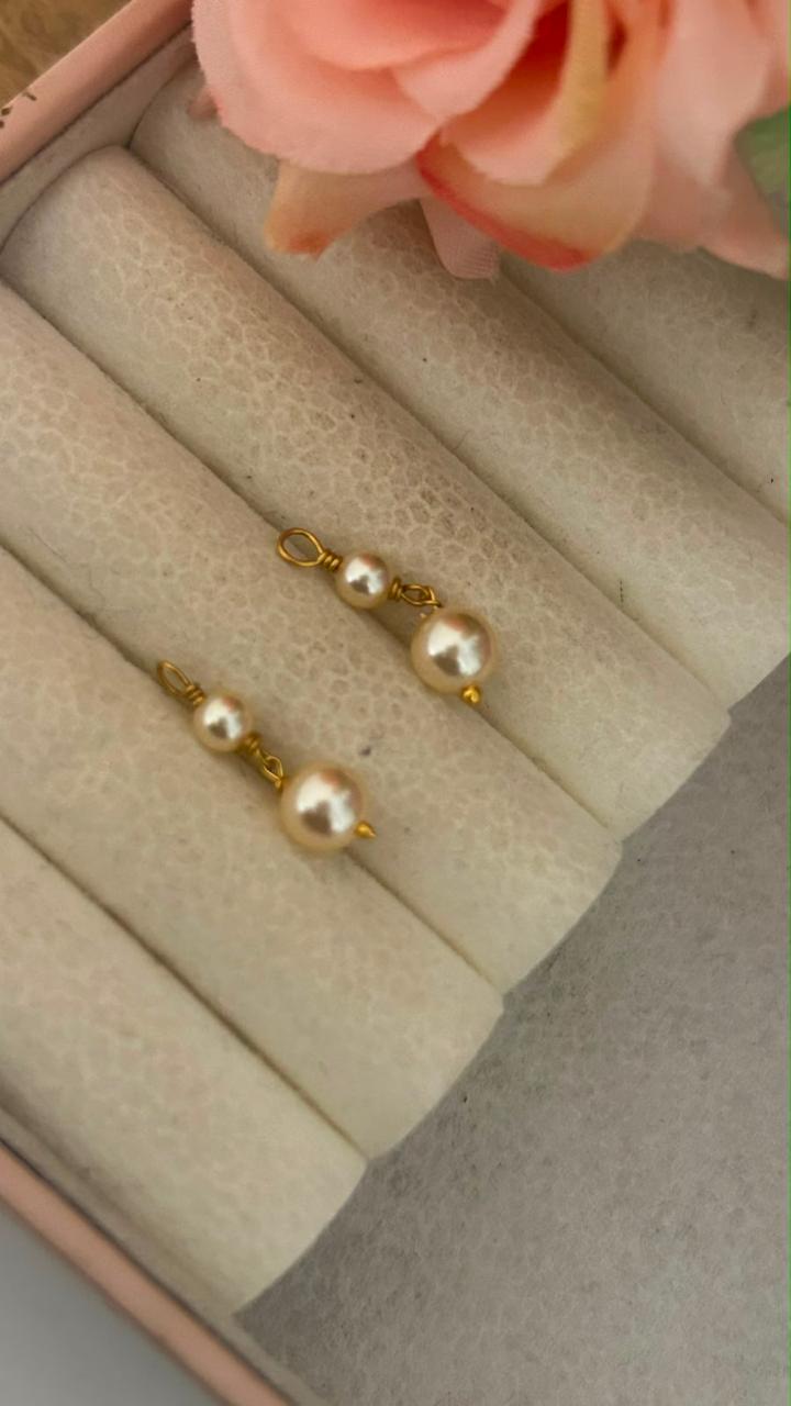 Elegant Triple Diamond Stud Earrings in Panchaloham ( small size) in green