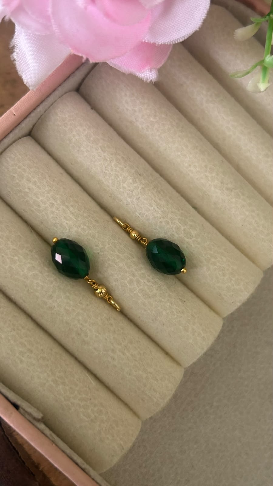 Panchaloham Multicolor Floral Stud Earrings with Gold Polish