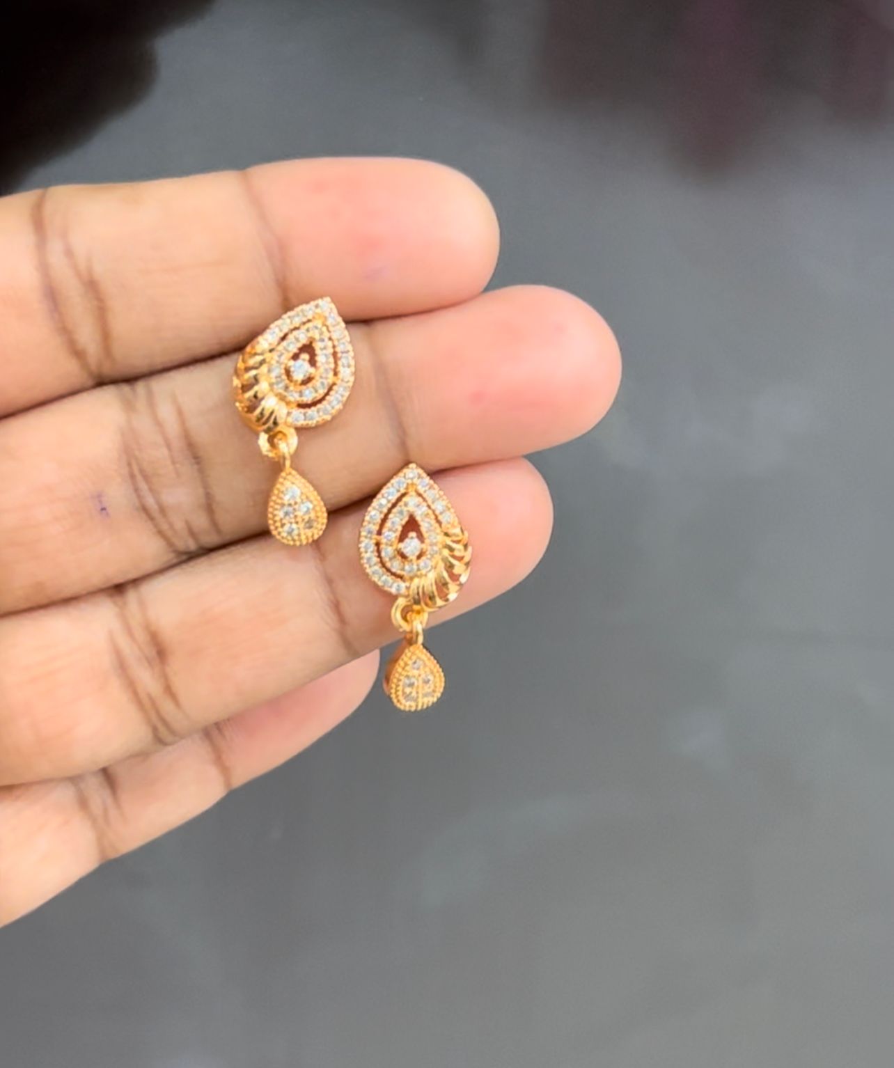Gold Plated Stone Earrings Designs In Gold Drop Earrings Gold