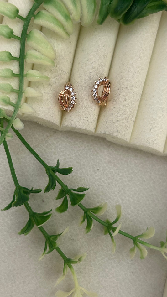 CZ White stones  hoops