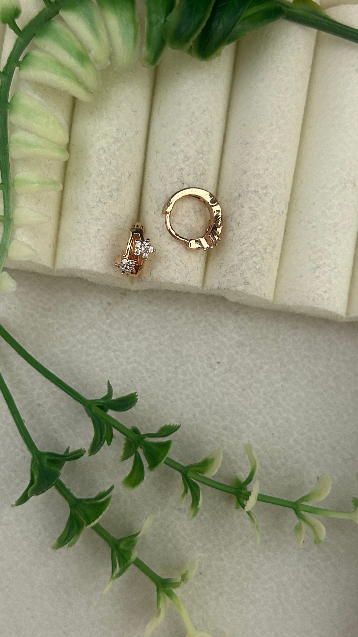 CZ Star symbol gold plated Bali earrings-small
